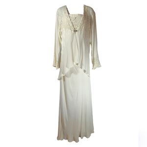 Vintage Spencer Alexis Lace and Sequin Dress with Overcoat in White